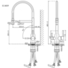 Sancos Garda SC4009BG Смеситель для кухни с гибким изливом и возможностью подключения фильтра для воды, цвет брашированное золото