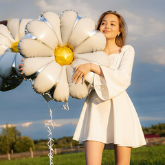 К Фигура, Цветок, Ромашка, Белый, 35''/89 см, 1 шт.
