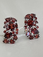 Гранат 04 (серьги из серебра)
