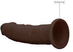 Коричневый фаллоимитатор без мошонки Silicone Dildo Without Balls - 22,8 см. - 