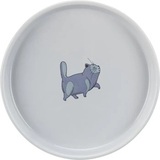 Миска керамическая для кошек Trixie плоская и широкая, серая, 0,6 л/23 см