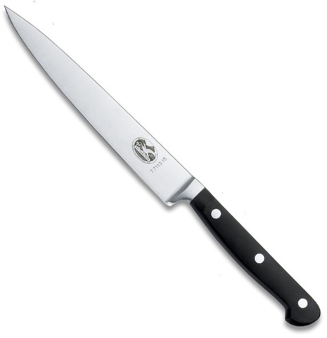 Нож Victorinox универсальный, кованый, лезвие 15 см узкое, черный