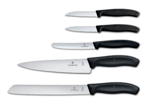 Набор ножей кухонных Victorinox Swiss Classic Kitchen, 5 штук, чёрный (6.7133.5G)