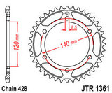 Звезда задняя ведомая JTR1361 50 зубьев для мотоцикла HONDA XLR250