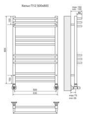 Полотенцесушитель Кельн П12 500х800 Терминус