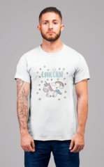 Мужская футболка с принтом Единорог (Unicorn) белая 004