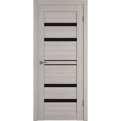 Купить Межкомнатная дверь экошпон VFD Atum Pro 26 Stone Oak стекло Black Gloss