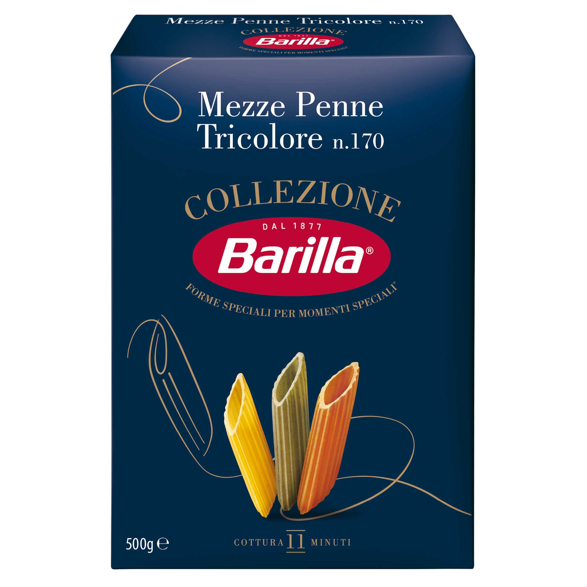Mezze penne tricolori (МЕЦЦЕ ПЕННЕ ТРЕХЦВЕТНЫЕ)8076809501415
