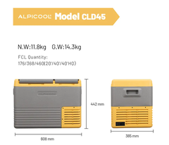 Компрессорный автохолодильник Alpicool CLD45 (Двухкамерный, 12V/24V/220V, 45л)