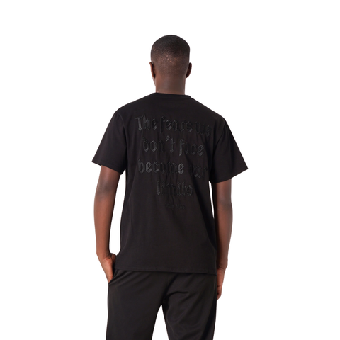 Embroidered Quote T-shirt Black