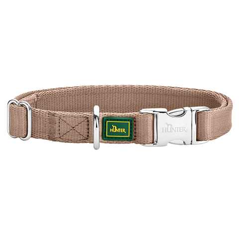 Hunter ошейник для собак ALU-Strong Inari нейлон с металлической застежкой, бежевый