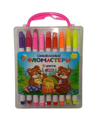 AR-976-18 Фломастеры АСМАР смываемые 18цветов