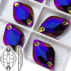 Украсить стразами, пришивные стразы Delux Magic Mist - черные стразы с разноцветным, радужным блеском, Lemon черные