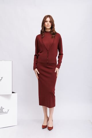 Dorothee Schumacher Юбка трикотажная из мериносовой шерсти и шелка с сертификацией Mulesing Free и OEKO-Tex 100