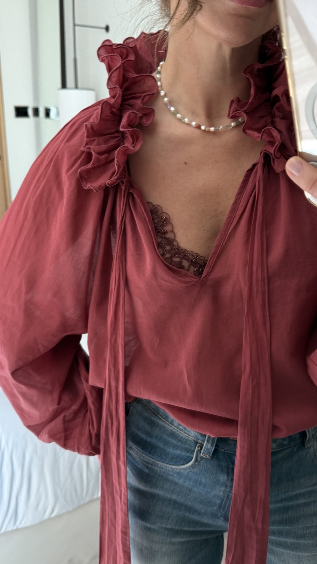 Нитка жемчуга и разноцветных бусин PREMIUM QUALITY