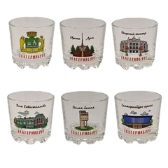 Урал Сувенир - Екатеринбург набор рюмок 6 шт №0001 Виды города
