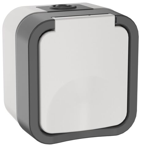 TORS Розетка 1-я с з/к кр. 16А IP55 TS220 сер-бел IEK