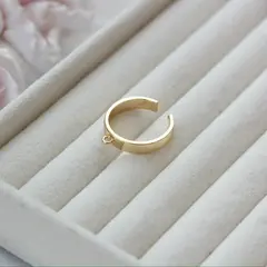 Кольцо с петелькой, регулируемое, позолота, Д064