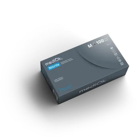 Перчатки нитриловые MediOk цвет Пепел(серый) S