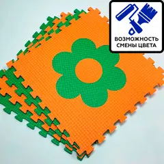 Мягкий пол "Цветочки" 500x500x10 мм 45 шор