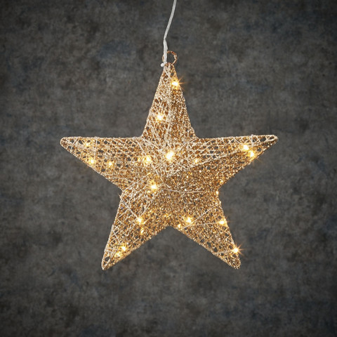 Подвесная объемная звезда шампань 30 LED Luca Lighting