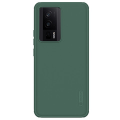 Усиленный чехол зеленого цвета от Nillkin для Xiaomi Poco F5 Pro (Redmi K60, K60 Pro), серия Super Frosted Shield Pro