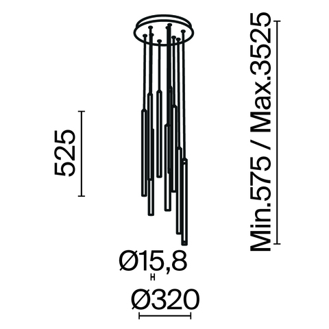 Подвесной светильник Maytoni Light stick MOD236PL-L54BS3K