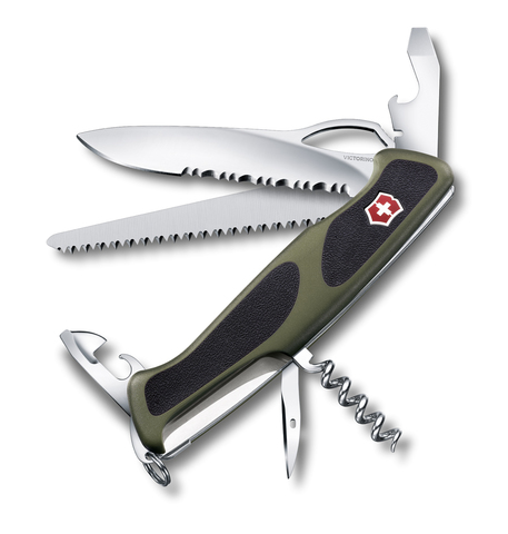 Нож Victorinox RangerGrip 179, 130 мм, 12 функций, зеленый