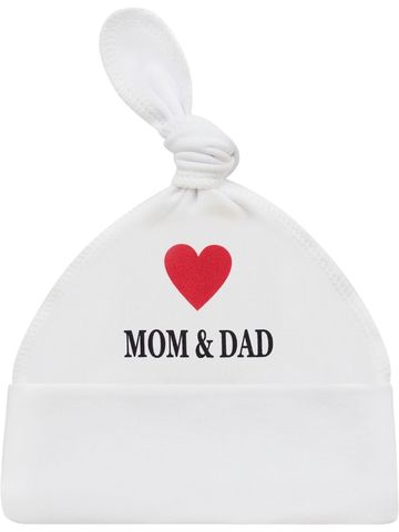 Шапочка с принтом "I Love Mom and Dad"