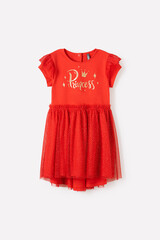Платье  для девочки  К 5704/насыщенно-красный