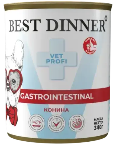 Best Dinner Gastro Intestinal консервы для собак (конина) 340 гр