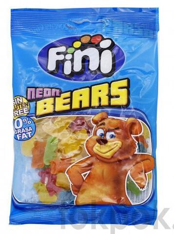 Жевательный мармелад со вкусом тутти-фрутти Fini Neon Bears, 100 гр