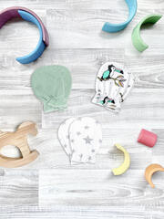 Рукавички-антицарапки Mjölk Туканы/Magic Mint/Звёзды, сет из 3х пар