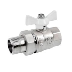 ViEiR шаровой кран со сгоном НР-ВР 3/4" бел.бабочка (64/8) VR204-02B