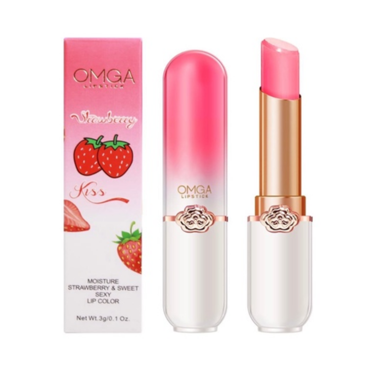 Бальзам для губ с экстрактом клубники OMGA Strawberry Kiss - купить по  выгодной цене | Beauty Patches - патчи, маски, сыворотки