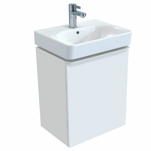 Шкафчик для раковины Geberit Smyle Square, с одной дверцей: B=53.6см, H=61.7см, T=43.3см, Белый / Высокоглянцевое покрытие