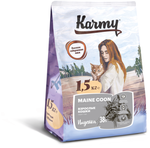 Сухой корм для кошек Karmy Maine Coon, с индейкой 1.5 кг