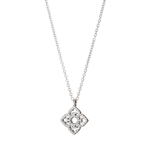 Classic Mini Pendant, Rhodium, Cubic Zircons