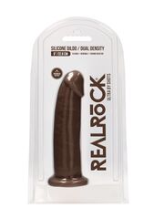 Коричневый фаллоимитатор без мошонки Silicone Dildo Without Balls - 22,8 см. - 