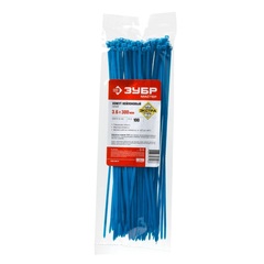 ЗУБР КС-С1, 3.6 x 300 мм, нейлон РА66, 100 шт, синие, кабельные стяжки, Профессионал (309070-36-300)