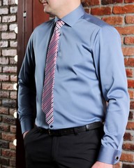 Сорочка Venti Modern Fit 001880-100 серо-голубая из твила
