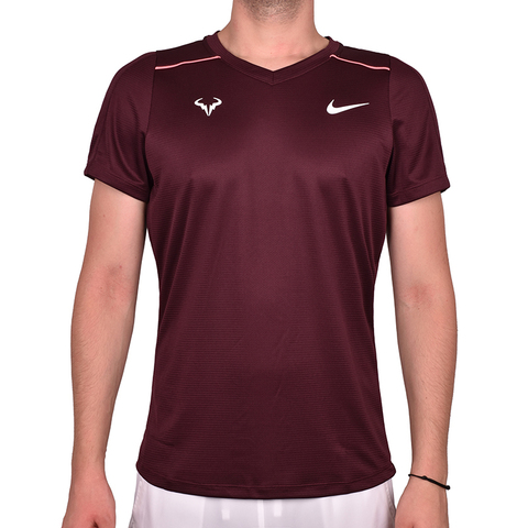 Теннисная футболка мужская Nike Court Dri-Fit Rafa Challenger Top - burgundy crush/pink gaze/white