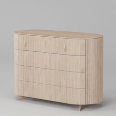 Комод 4 ящика Эклипс (беленый дуб), 126x87x54 см