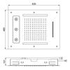 Almar E044190.MS Almar Встраиваемый верхний душ 48х63 см, 3 типа струи, хромотерапия, цвет Mirror Stainless Steel