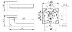 Ручка раздельная NEO DM CP/WH-19 хром/белый