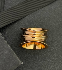 18139- Крупное, широкое кольцо YSL из латуни в лимонной позолоте