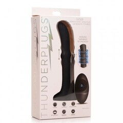 Thunderplugs Slider Sliding Shaft Anal Plug - анальный вибромассажер с движущимся кольцом, 19.8х3.8 см (чёрный)