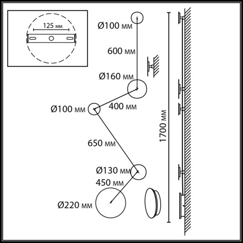 Настенный светодиодный светильник Odeon Light Galaxy 7115/30WL