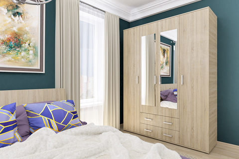 Шкаф 4-х дверный Шон-7 дуб сонома