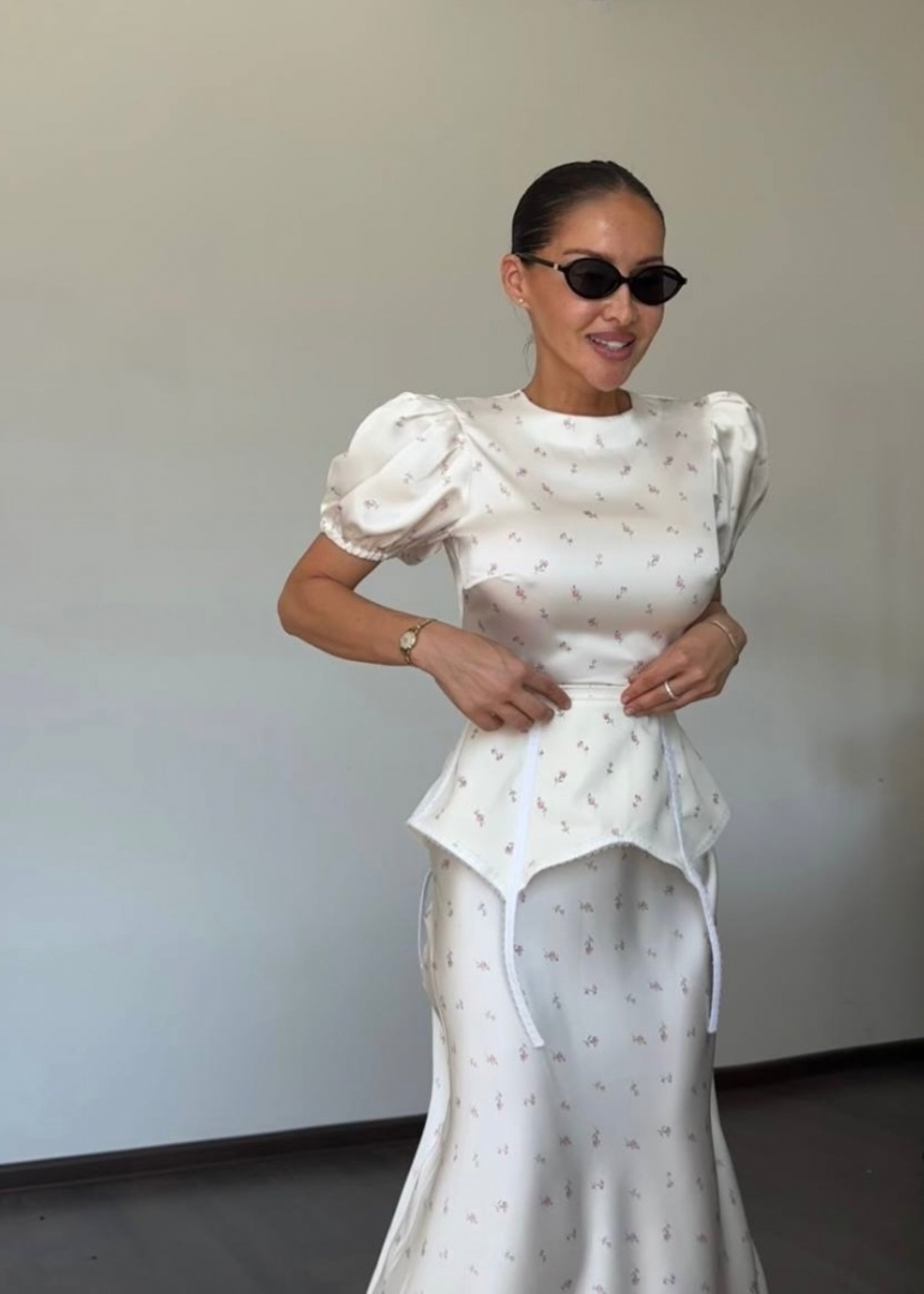 Платье "Стамбул", молочный с розовым